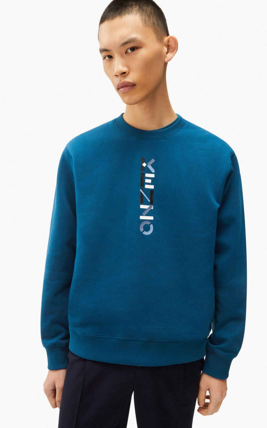 Kenzo The Invierno Capsule Logo Sudadera Hombre Azules | 9806753-UB